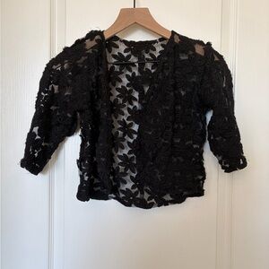 Black Floral Lace Cardigan